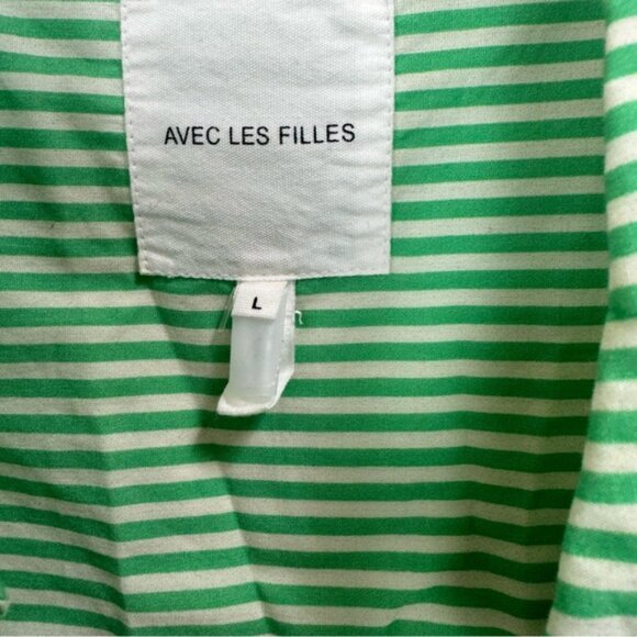 AVEC LES FILLES Cotton Floral Striped Oversized Mixed Print Shirt Button Up Top - Picture 8 of 11